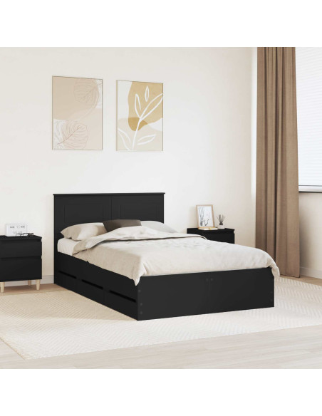 Struttura del letto Nero 120 x 200 cm Legno Ingegnerizzato