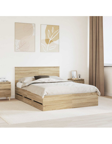Struttura del letto con cassetto Rovere Sonoma 150 x 200 cm