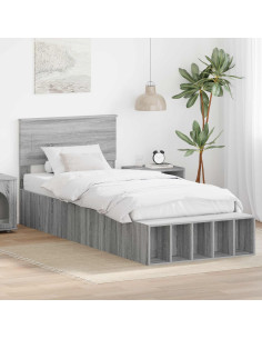 Struttura del letto Grigio Sonoma 90 x 200 cm Legno multistrato