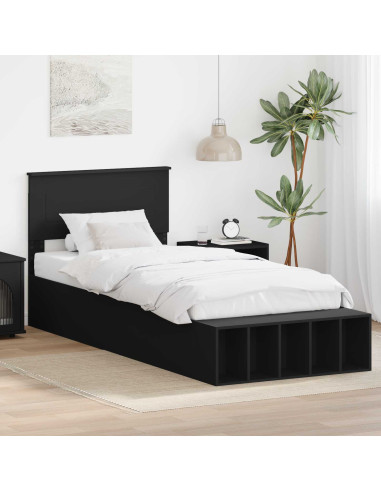 Struttura del letto Nero 75 x 190 cm Legno multistrato