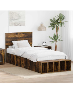 Struttura del letto Rovere fumé 75 x 190 cm Legno multistrato