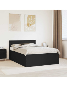 Struttura del letto Nero 140 x 200 cm Legno multistrato
