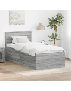 Struttura del letto Grigio Sonoma 90 x 190 cm Legno multistrato