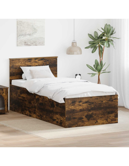Struttura del letto Rovere fumé 90 x 200 cm Legno multistrato