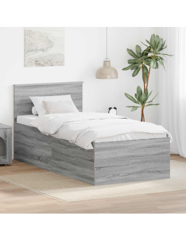 Struttura del letto Grigio Sonoma 75 x 190 cm Legno multistrato