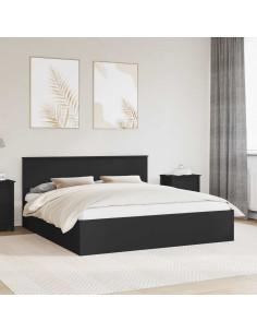 Struttura del letto Nero 200 x 200 cm Legno multistrato