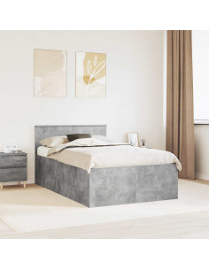 Struttura del letto con testiera Grigio cemento 120 x 200 cm