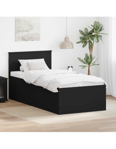 Struttura del letto Nero 120 x 200 cm Legno multistrato