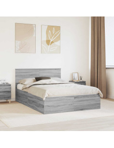 Struttura del letto con testiera Grigio Sonoma 150 x 200 cm