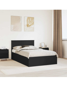 Struttura del letto Nero 135 x 190 cm Legno multistrato