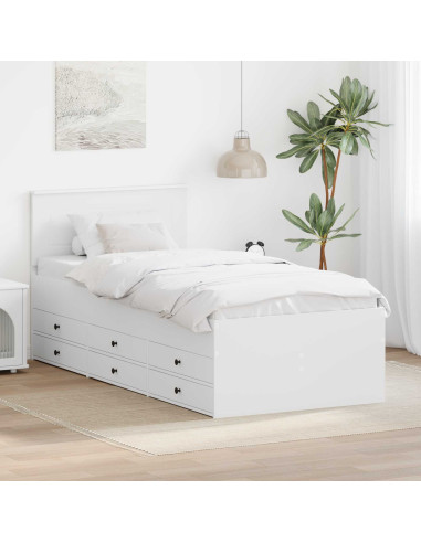 Daybed con cassetto Bianco e Nero 75 x 190 cm Legno multistrato