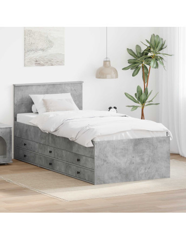 Daybed Grigio Cemento e Nero 75 x 190 cm Legno multistrato