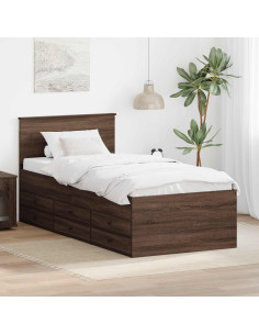 Daybed Rovere Marrone e Nero 75 x 190 cm Legno multistrato