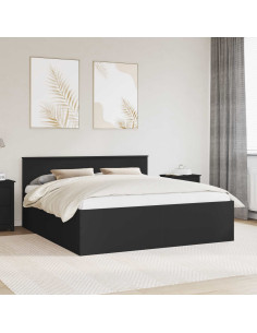 Struttura del letto Nero 200 x 200 cm Legno multistrato