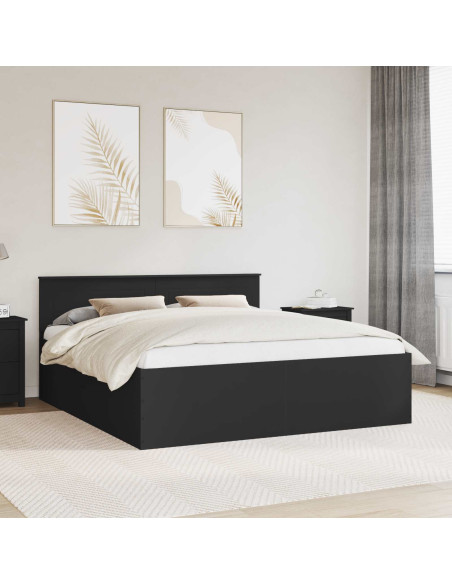 Struttura del letto Nero 200 x 200 cm Legno multistrato