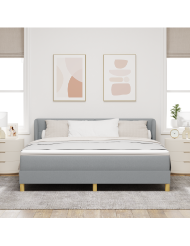 Letto a molle con materasso Grigio chiaro 180 x 200 cm Tessuto