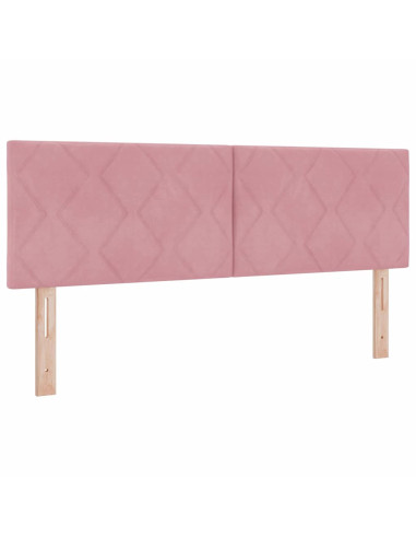 Letto a molle con materasso Rosa 160 x 200 cm Velluto