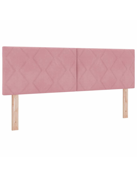 Letto a molle con materasso Rosa 160 x 200 cm Velluto