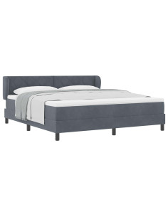 Letto a molle con materasso Grigio scuro 180 x 200 cm Velluto 2