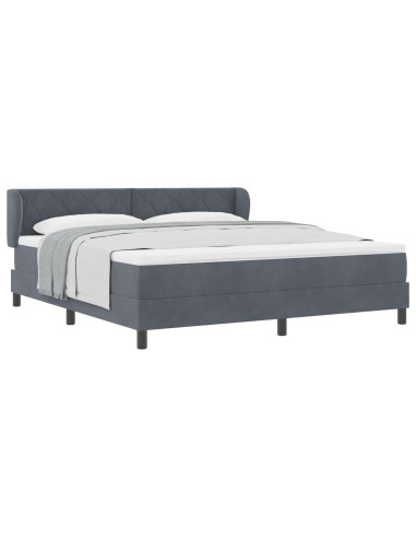 Letto a molle con materasso Grigio scuro 180 x 200 cm Velluto