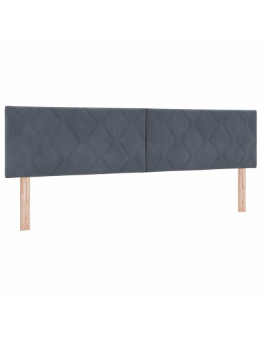 Letto a molle con materasso Grigio scuro 180 x 200 cm Velluto