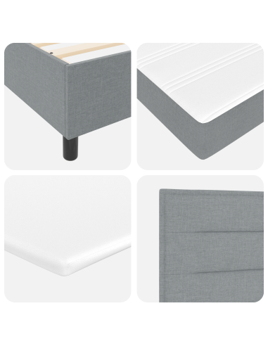 Letto a molle con materasso Grigio chiaro 140 x 190 cm Tessuto