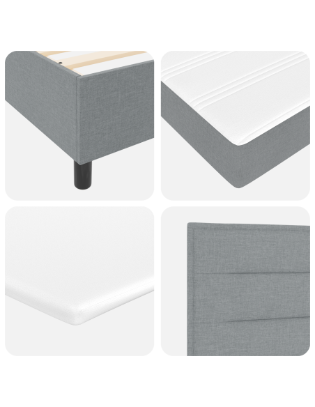 Letto a molle con materasso Grigio chiaro 140 x 190 cm Tessuto