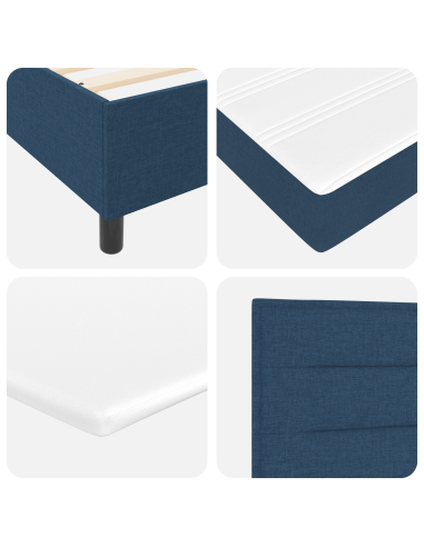 Letto a molle con materasso Blu 140 x 190 cm Tessuto