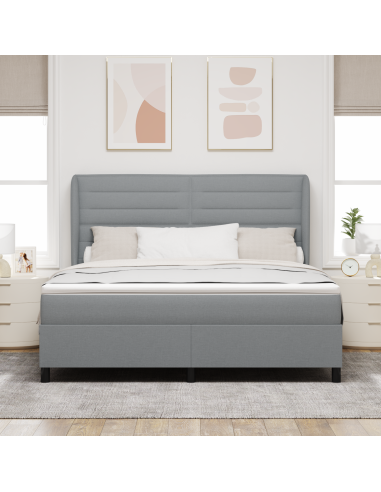 Letto a molle con materasso Grigio chiaro 180 x 200 cm Tessuto