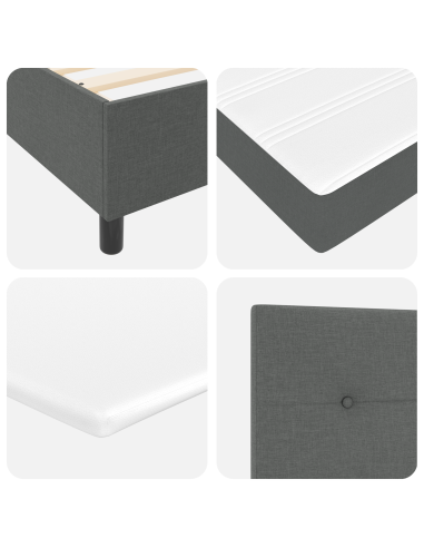 Letto a molle con materasso Grigio scuro 140 x 200 cm Tessuto