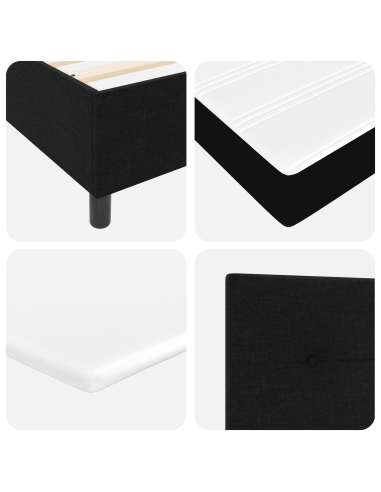 Letto a molle con materasso Nero 140 x 200 cm Tessuto
