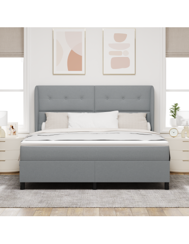 Letto a molle con materasso Grigio chiaro 180 x 200 cm Tessuto