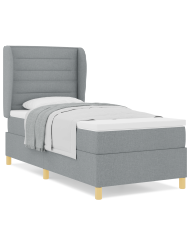 Letto con molle e materasso Grigio Scuro 90x190 cm Tessuto