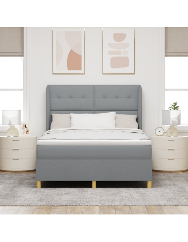 Letto con molle e materasso Grigio Scuro 90x190 cm Tessuto