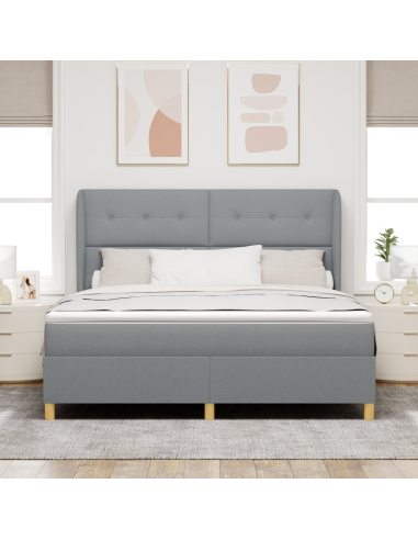 Letto con molle e materasso Grigio Scuro 90x190 cm Tessuto