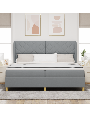Letto con molle e materasso Grigio Scuro 90x190 cm Tessuto