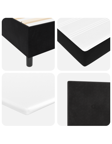 Letto a molle con materasso Nero 200 x 80 cm Poliestere