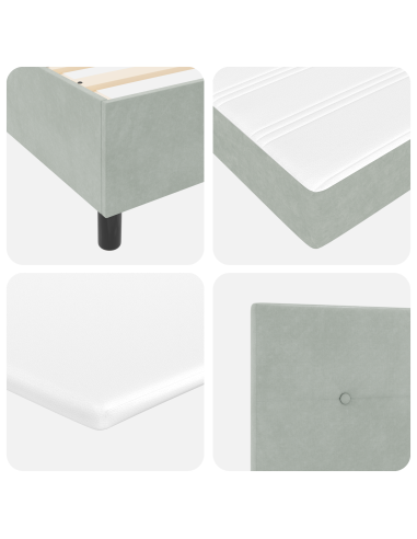 Letto a molle Grigio chiaro 190 x 140 cm Poliestere