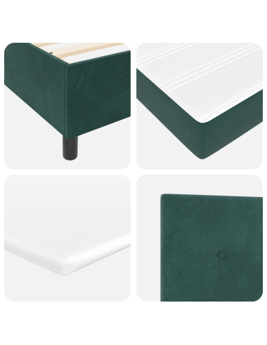 Letto a molle con materasso Verde Scuro 200 x 180 cm Poliestere