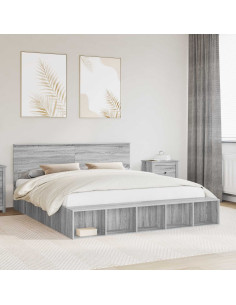 Struttura del letto con lo scaffale Grigio Sonoma 200 x 200 cm