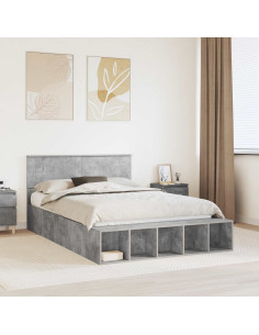 Struttura del letto con lo scaffale Grigio cemento 160 x 200 cm