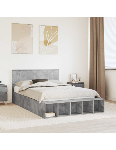 Struttura del letto con lo scaffale Grigio cemento 150 x 200 cm