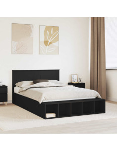 Struttura del letto Nero 140 x 200 cm Legno multistrato