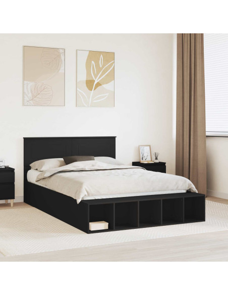 Struttura del letto Nero 140 x 200 cm Legno multistrato