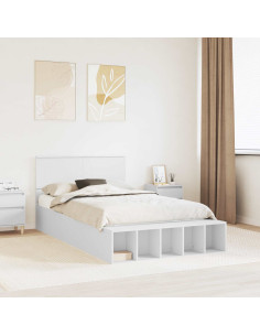 Struttura del letto Bianco 135 x 190 cm Legno multistrato