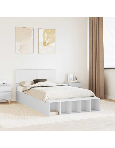 Struttura del letto Bianco 135 x 190 cm Legno multistrato