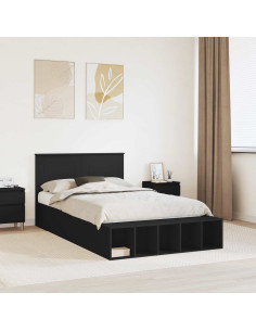 Struttura del letto Nero 135 x 190 cm Legno multistrato