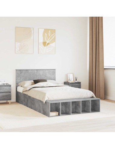 Struttura del letto con lo scaffale Grigio cemento 120 x 190 cm