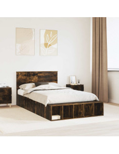 Struttura del letto Rovere fumé 120 x 190 cm Legno multistrato