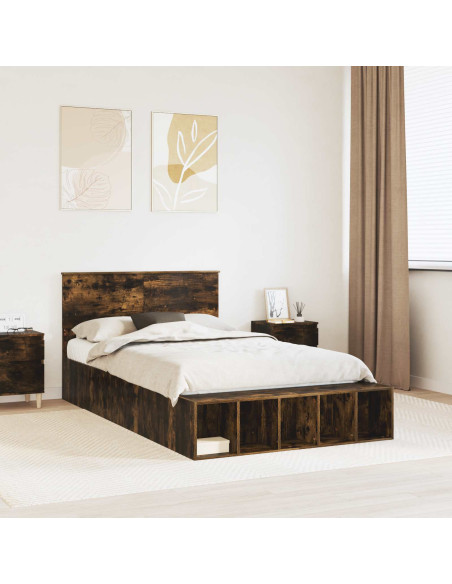 Struttura del letto Rovere fumé 120 x 190 cm Legno multistrato